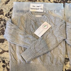 Cozy Gray Cable Knit Sweater for Kids